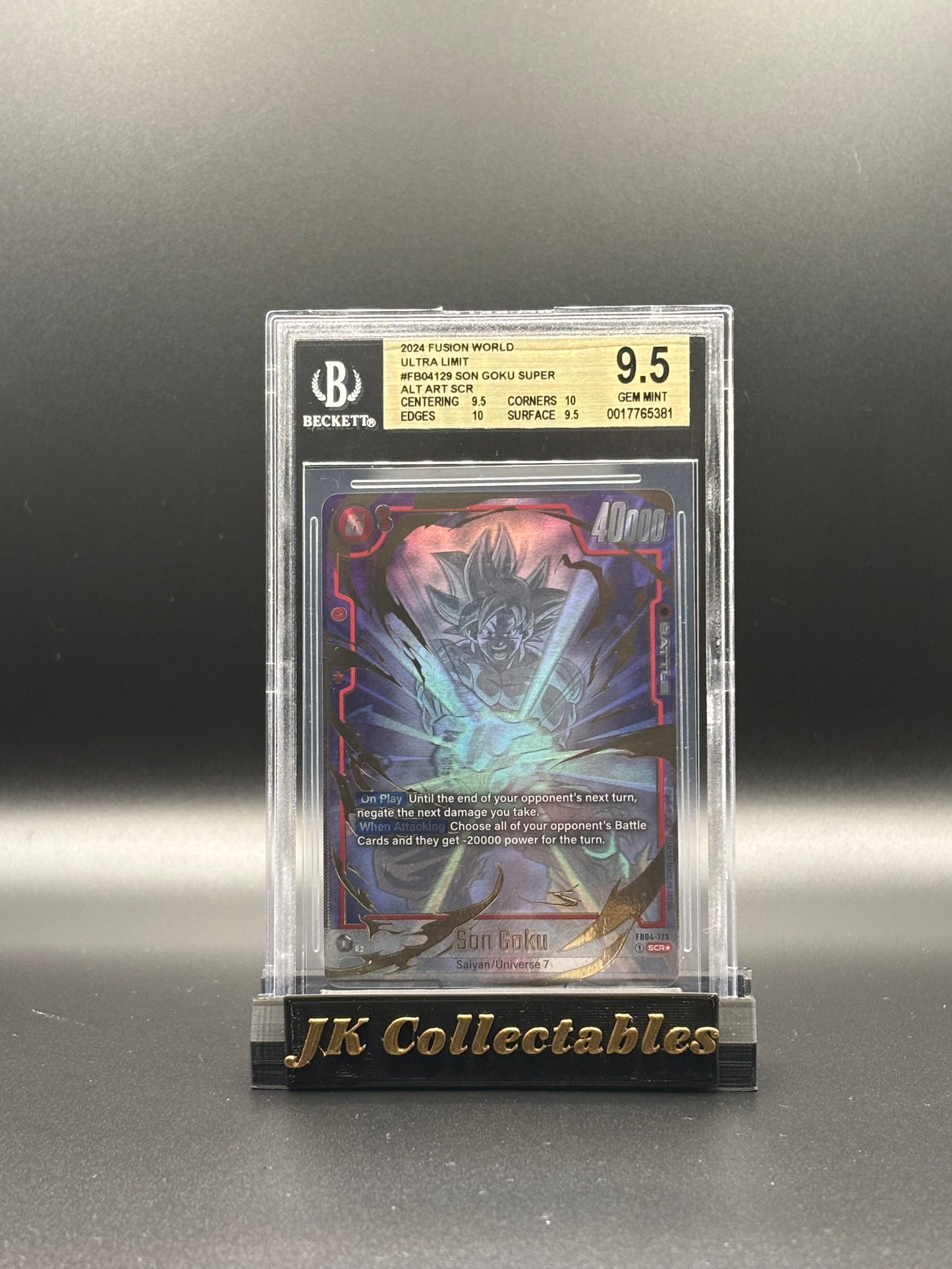 BGS 9.5 - Dragonball Fusion World, Son Goku Alt Art SCR* FB04-129