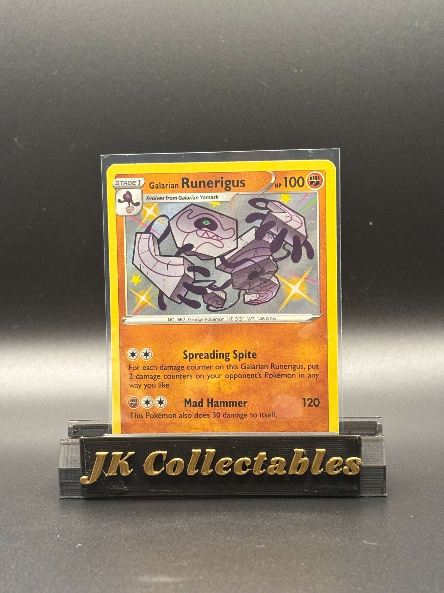 English Pokemon - Shining Fates - Galarian Runerigus Shiny SV066/SV122