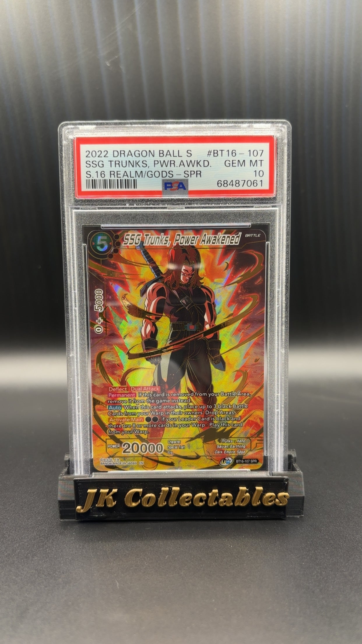 PSA 10 - Dragon Ball Super SSG Trunks, Power Awakened SPR BT16-107