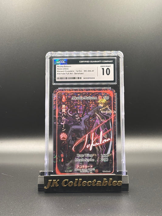 CGC 10 - Akora Warped Crusaders 1st Edition, Aluma-Balsorn Serialized (13/100) WC-006-AF