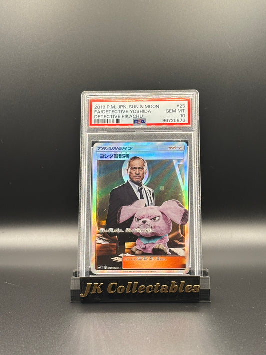 PSA 10 - Japanese Pokemon Detective Pikachu, Full Art Detective Yoshida 025/024