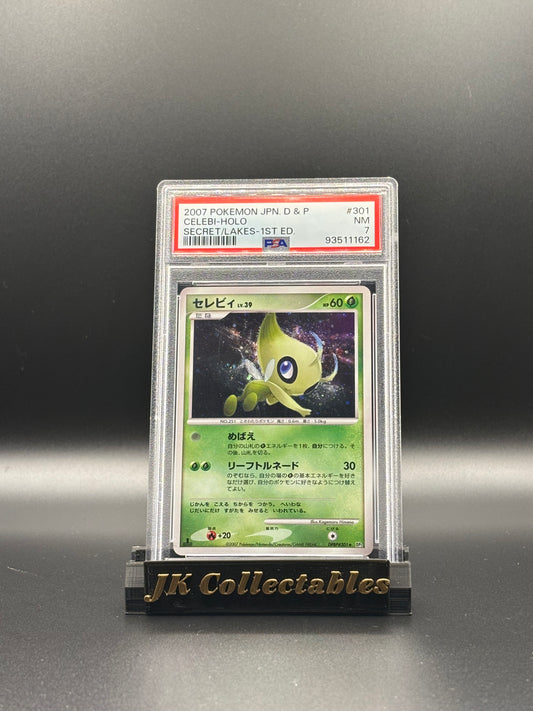 PSA 7 - Japanese 1st Edition Pokemon Secret/Lakes , Celebi Holo DPBP#301