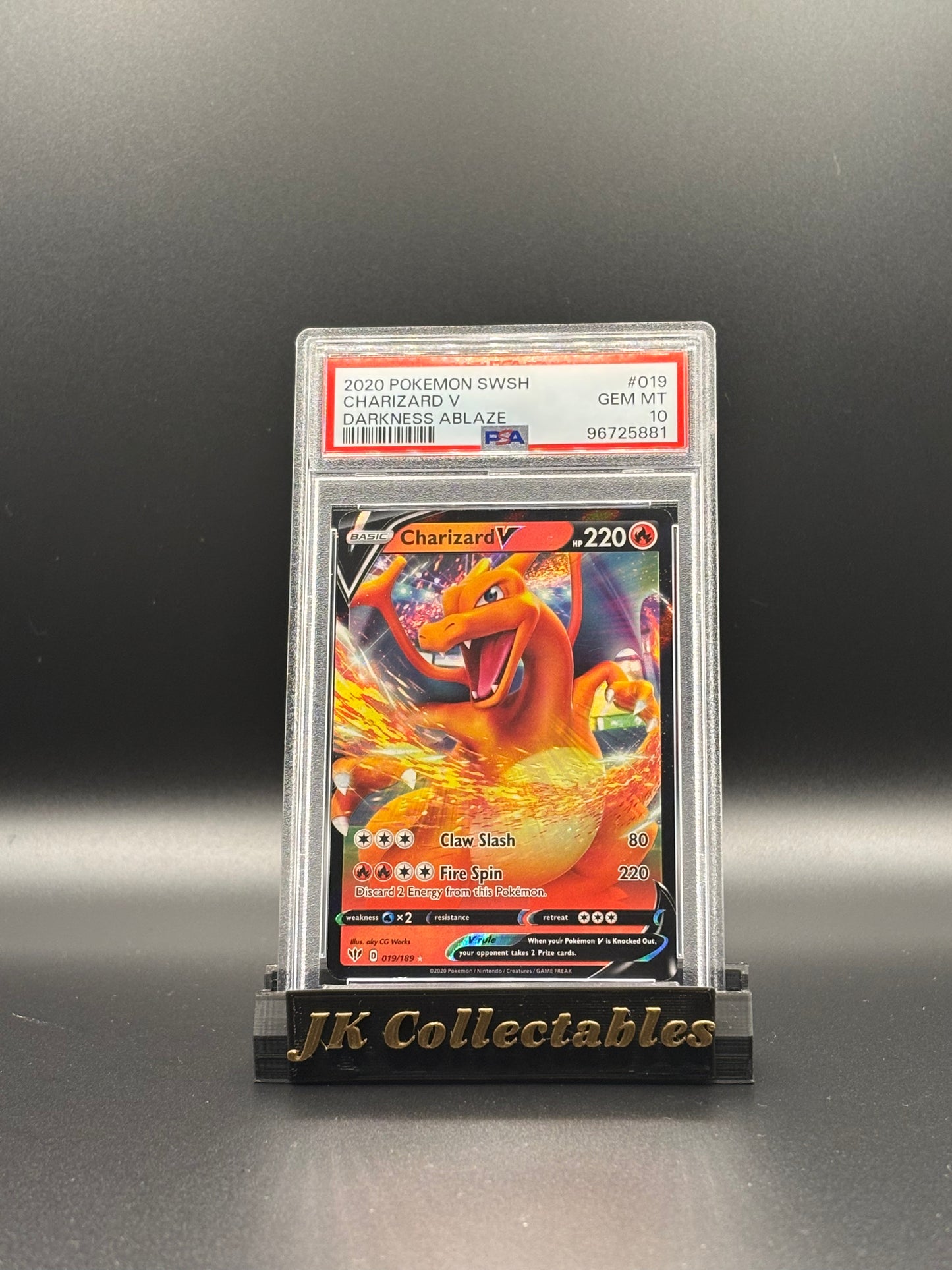 PSA 10 - Pokemon Darkness Ablaze, Charizard V 019/189