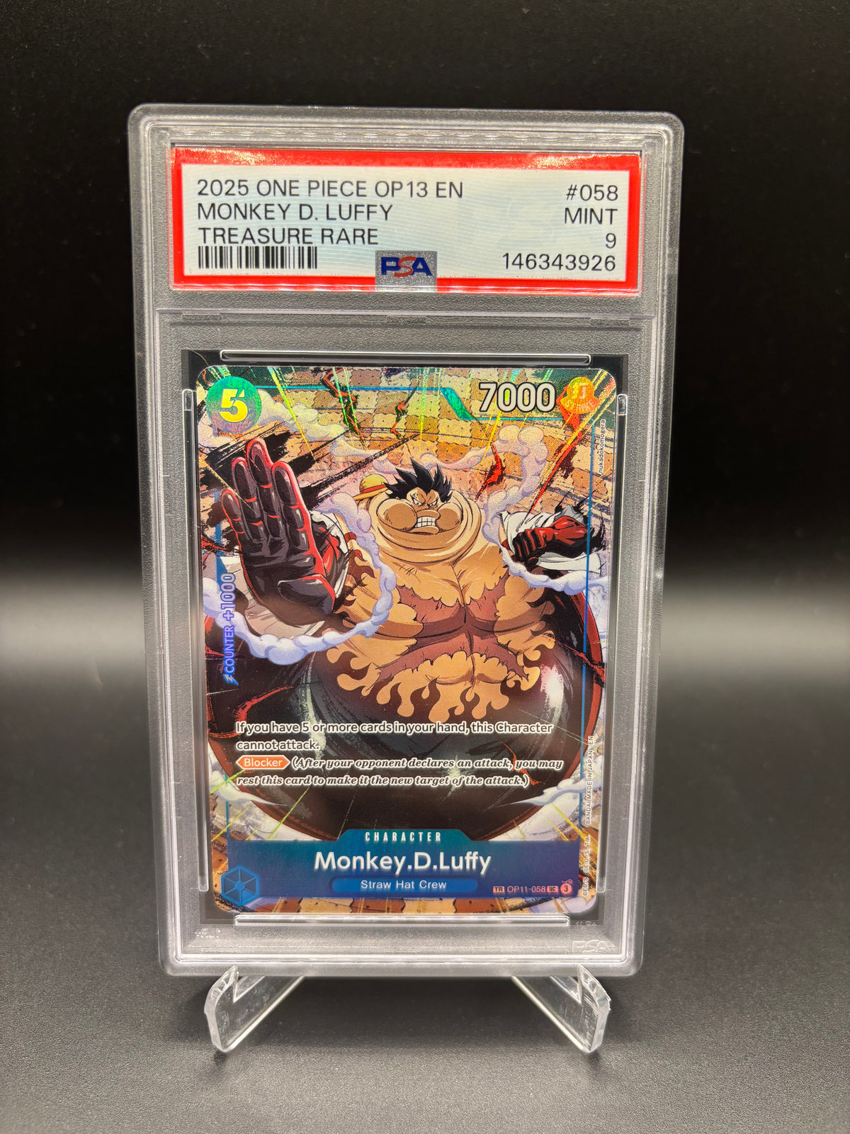 PSA 9 Monkey.D.Luffy Treasure Rare - Carrying On His Will