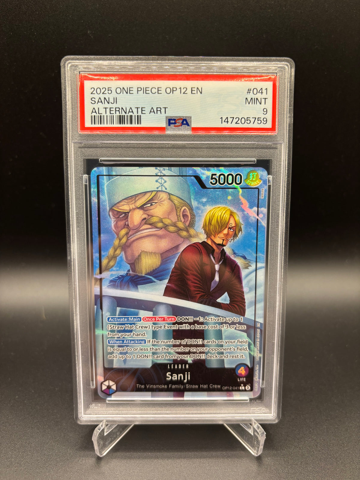 PSA 9 Sanji Leader Alt Art - Legacy Of The Master OP12-041