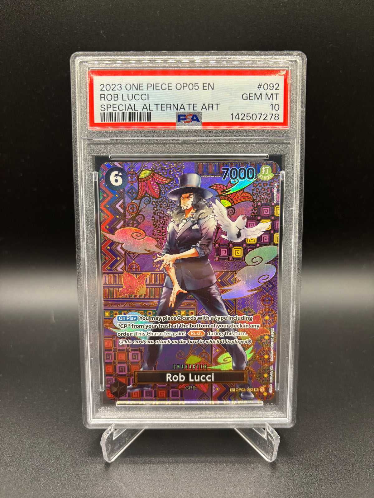 PSA 10 Rob Lucci SP Alt Art - Awakening Of The New Era OP03-092
