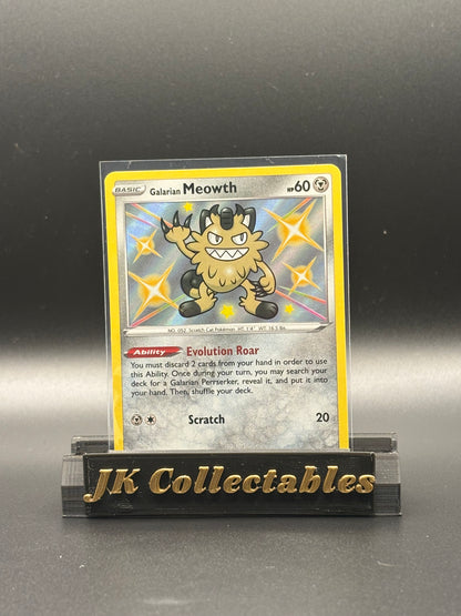 English Pokemon - Shining Fates - Galarian Meowth Shiny SV086/SV122