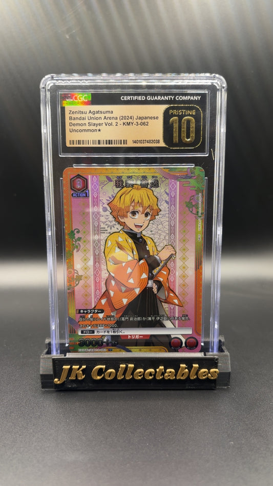 CGC Pristine 10 - Demon Slayer Zenitsu Agatsuma KMY-2-062 Uncommon Alt Art