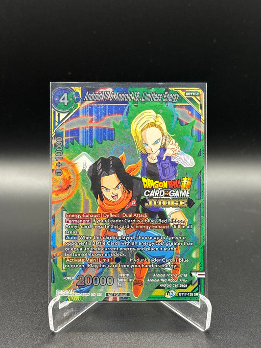 Dragon Ball Super - Android 17 & Android 18, Limitless Energy BT17-135 SR (Judge Stamped)